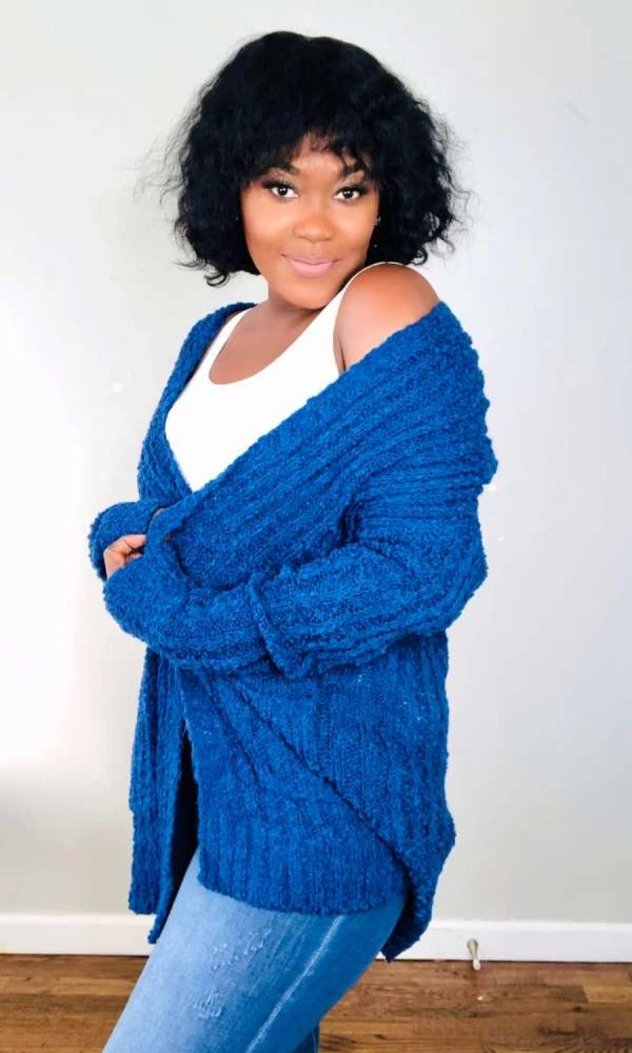 Tops * | Shop Kloset Essentials The Cozy Up Cardigan-Navy