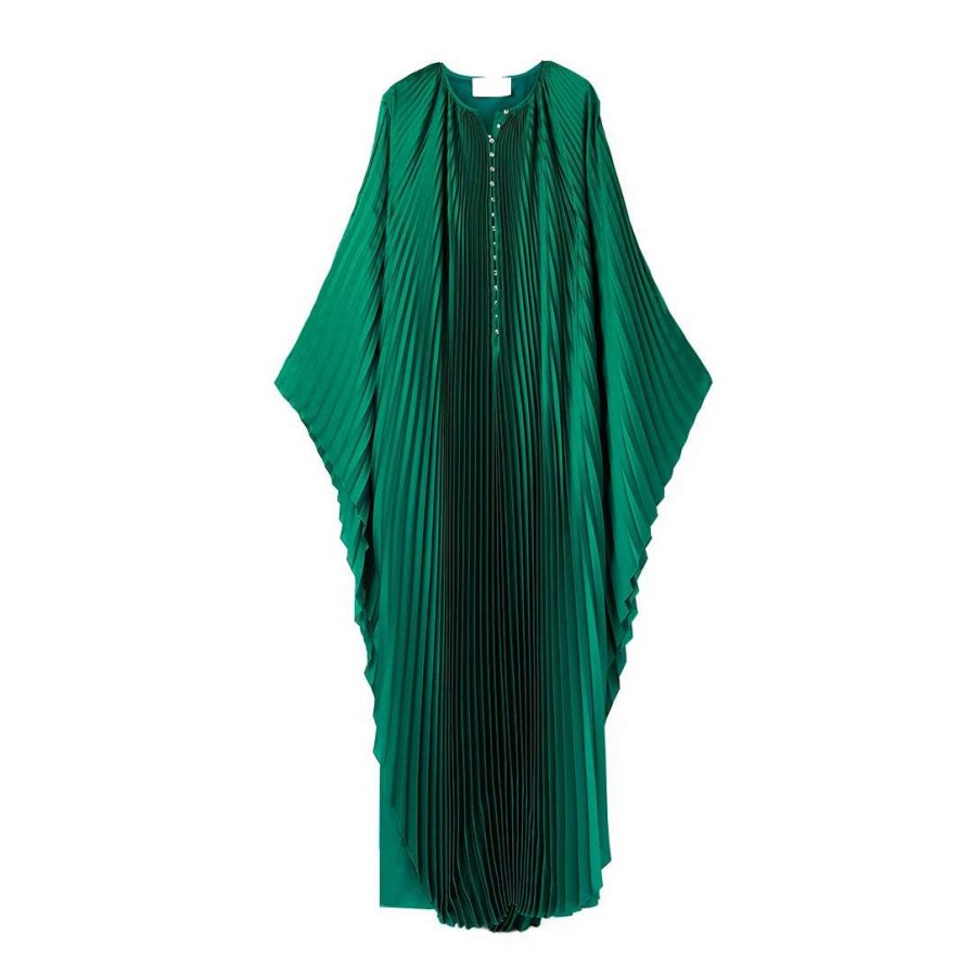 Womens * | Semsem Crystal-Embellished Plisse-Satin Maxi Dress