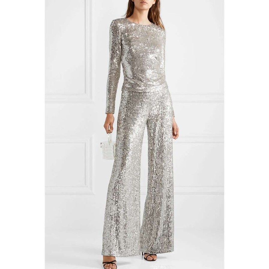 Womens * | Semsem Wide-Leg Sequin Trouser