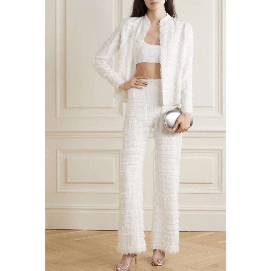 Womens * | Semsem Silk Chiffon Embellished Wide Leg Pants