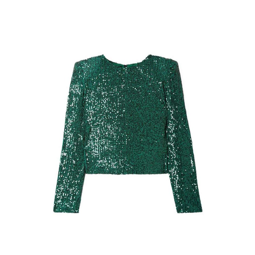 Womens * | Semsem Sequin Stretch-Tulle Top