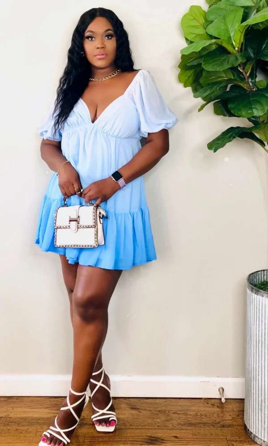 Dresses * | Shop Kloset Essentials Like A Rose Mini Dress (Blue)