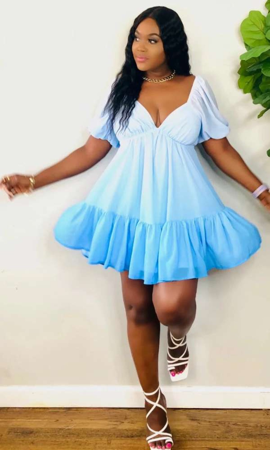 Dresses * | Shop Kloset Essentials Like A Rose Mini Dress (Blue)