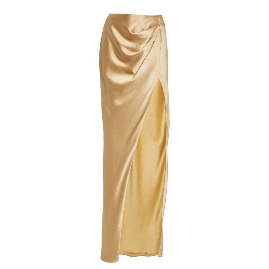 Womens * | Semsem Draped Silk Charmeuse Maxi Skirt