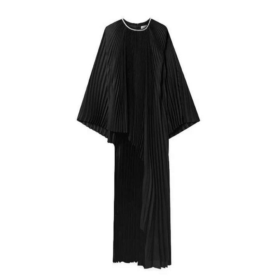 Womens * | Semsem Crystal-Embellished Draped Plisse Satin Tunic