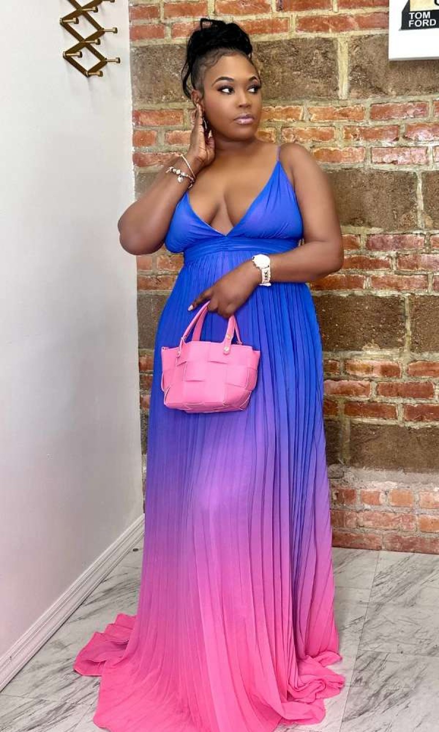 Dresses * | Shop Kloset Essentials I Am The Moment Maxi Dress (Blue Ombre)