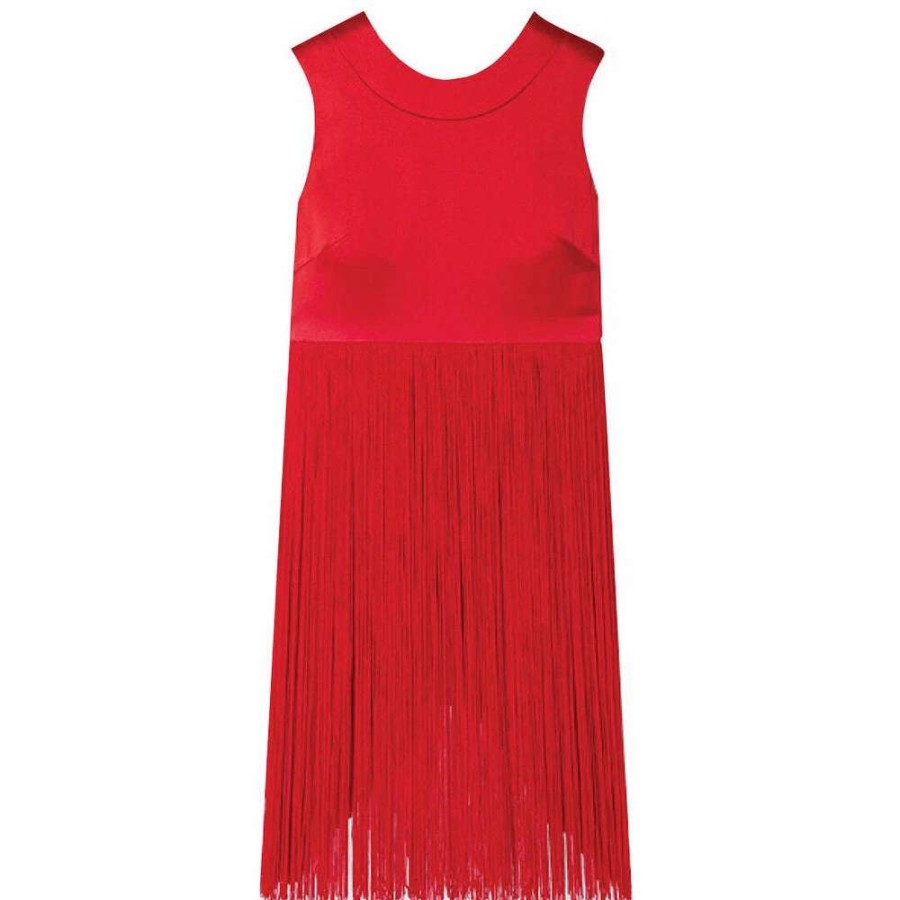 Womens * | Semsem Fringed Silk-Satin Top